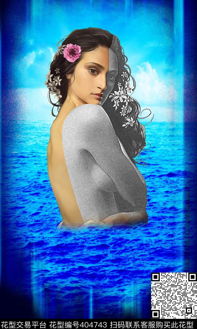 服装人物时尚定位花数码印花华亿平台下载（图片编号: 404743） - 瓦栏（Walan）