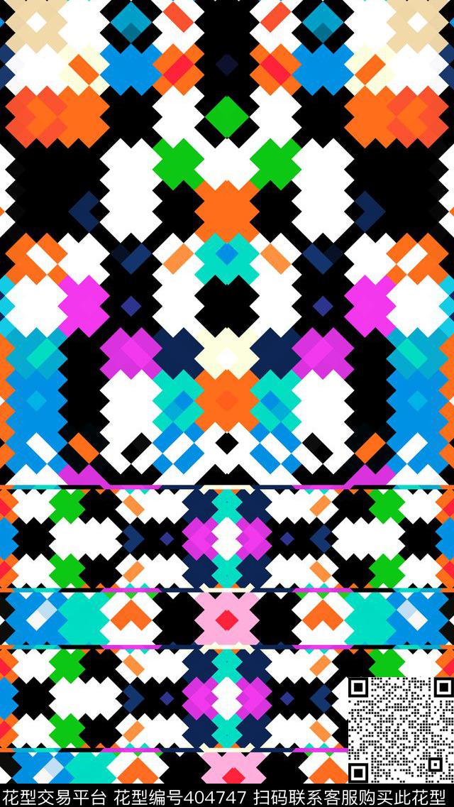 几何马赛克女装传统印花华亿平台下载（图片编号: 404747） - 瓦栏（Walan）