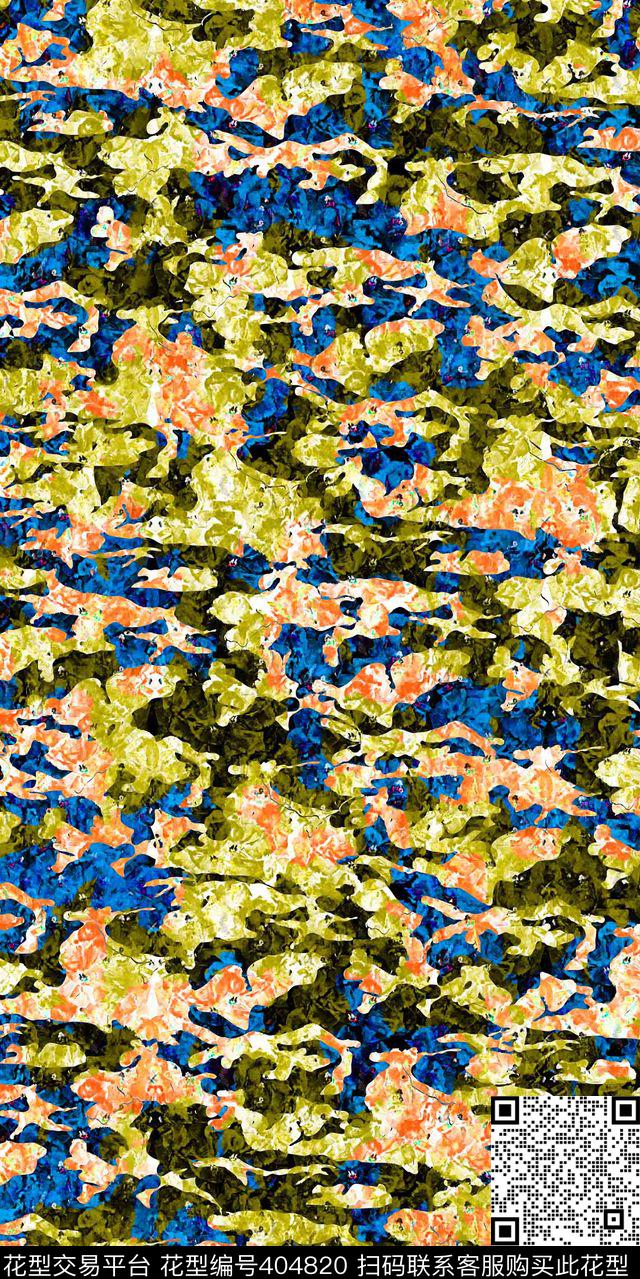 流行时尚迷彩花卉时尚迷彩数码印花华亿平台下载（图片编号: 404820） - 瓦栏（Walan）