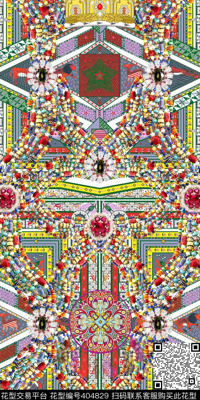 时尚珠宝链条数码印花华亿平台下载（图片编号: 404829） - 瓦栏（Walan）