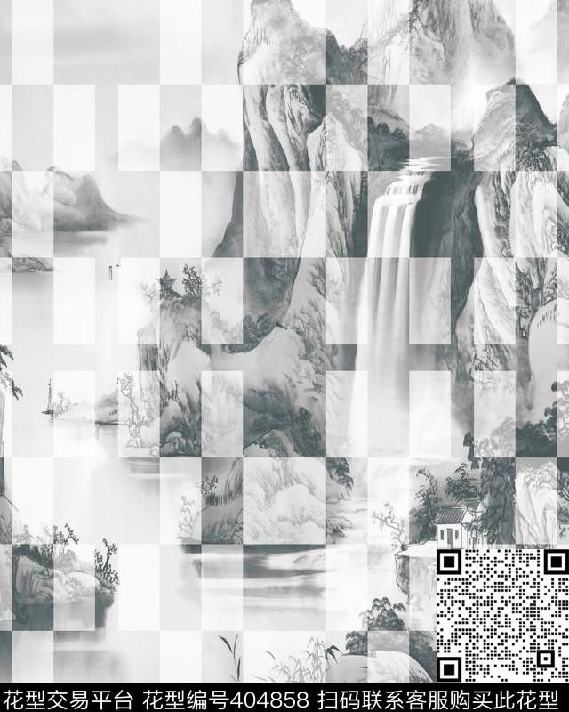 古典国画数码印花华亿平台下载（图片编号: 404858） - 瓦栏（Walan）