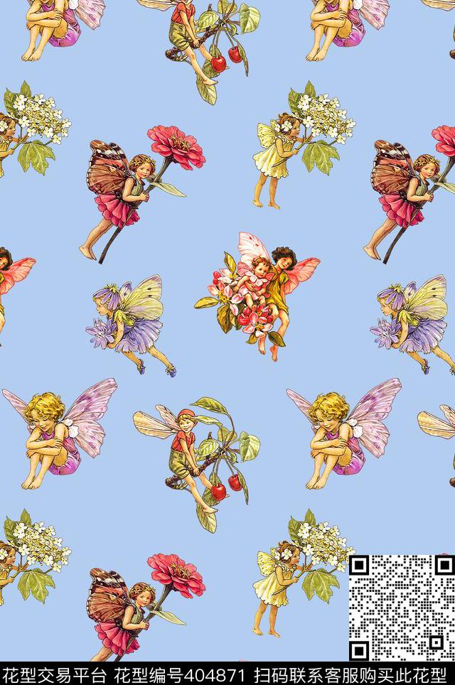 花卉人物手绘数码印花华亿平台下载（图片编号: 404871） - 瓦栏（Walan）