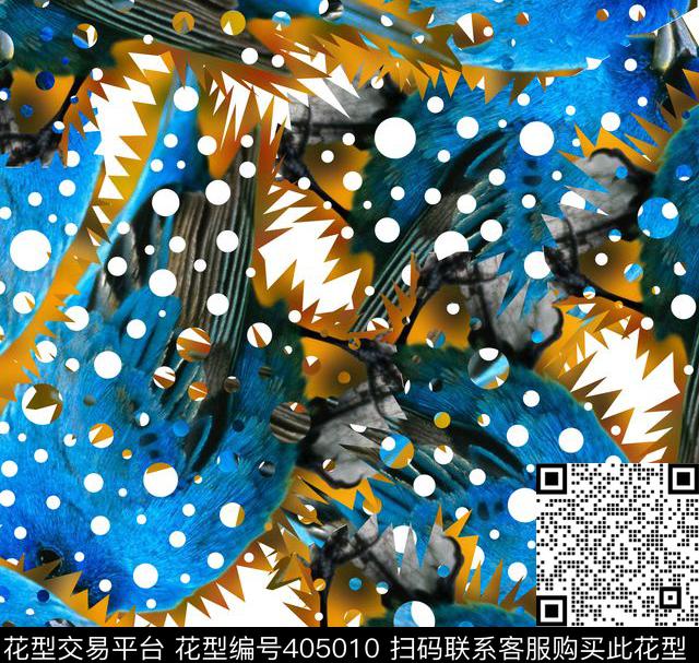 潮流复古抽象数码印花华亿平台下载（图片编号: 405010） - 瓦栏（Walan）