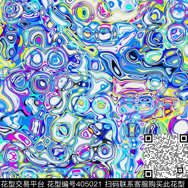 波纹春夏曲线数码印花华亿平台下载（图片编号: 405021） - 瓦栏（Walan）