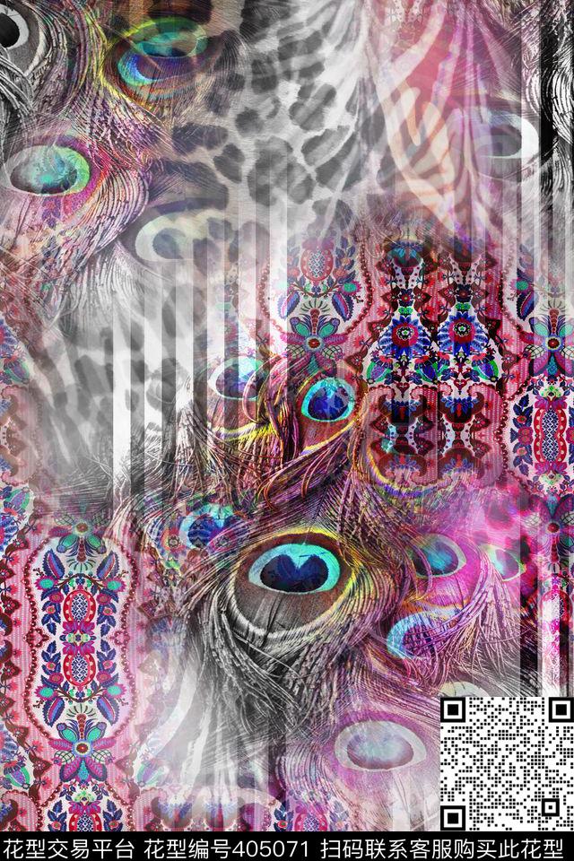 羽毛数码印花华亿平台下载（图片编号: 405071） - 瓦栏（Walan）