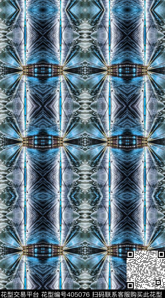 对称抽象科技数码印花华亿平台下载（图片编号: 405076） - 瓦栏（Walan）