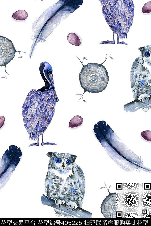 手绘水彩纹数码印花华亿平台下载（图片编号: 405225） - 瓦栏（Walan）