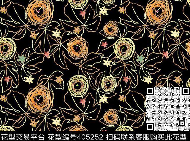 优雅刺绣花抽象传统印花华亿平台下载（图片编号: 405252） - 瓦栏（Walan）