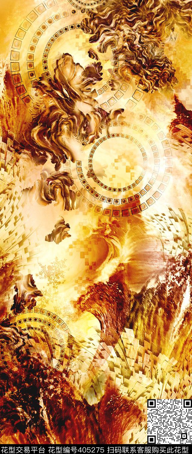 惊涛骇浪欧美时装中东数码印花华亿平台下载（图片编号: 405275） - 瓦栏（Walan）