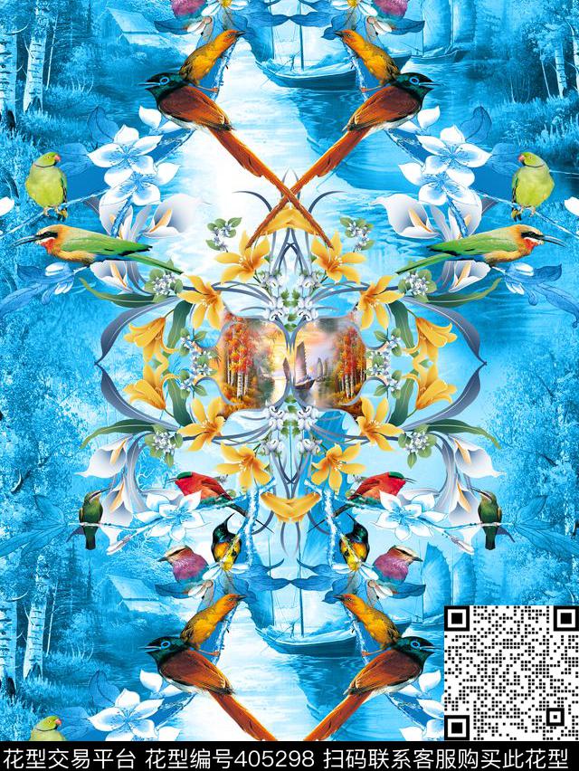 动物欧式数码印花华亿平台下载（图片编号: 405298） - 瓦栏（Walan）