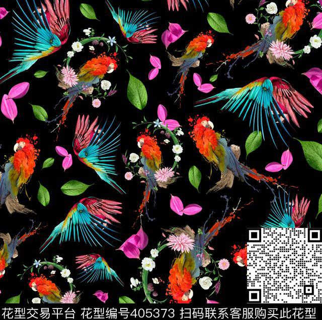 动物花鸟数码印花华亿平台下载（图片编号: 405373） - 瓦栏（Walan）