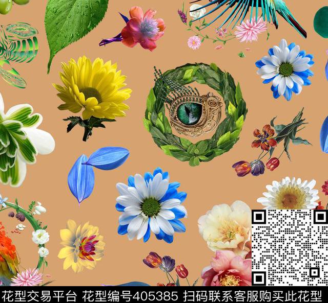 动物花鸟数码印花华亿平台下载（图片编号: 405385） - 瓦栏（Walan）