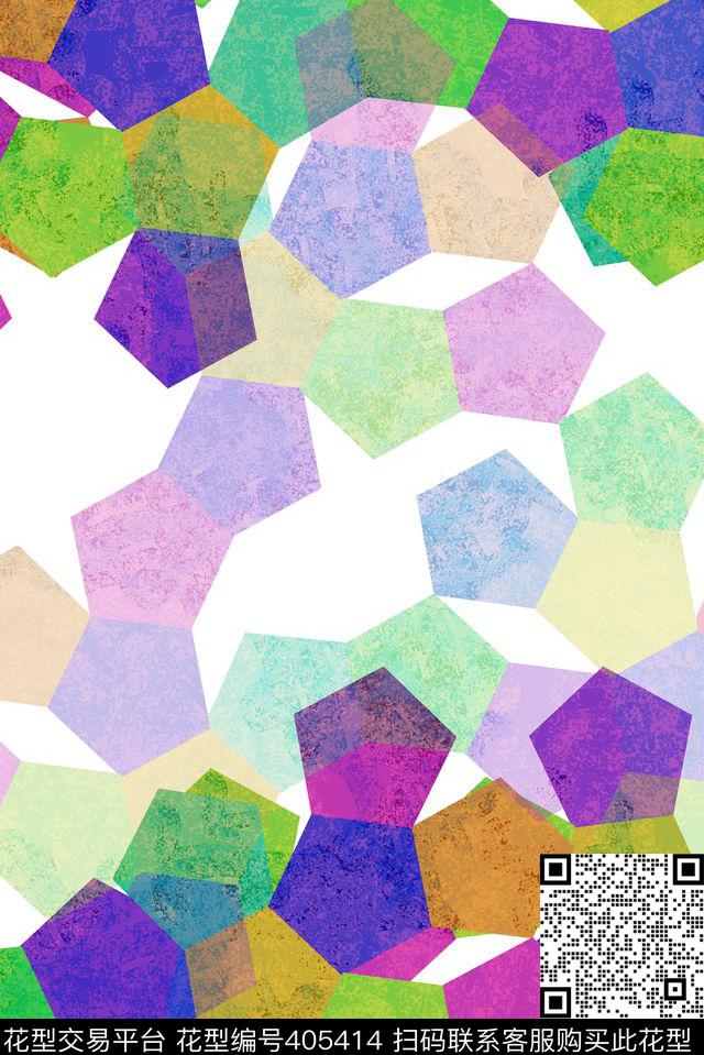 清晰几何数码印花华亿平台下载（图片编号: 405414） - 瓦栏（Walan）