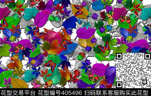 热带风情绿数码印花华亿平台下载（图片编号: 405496） - 瓦栏（Walan）