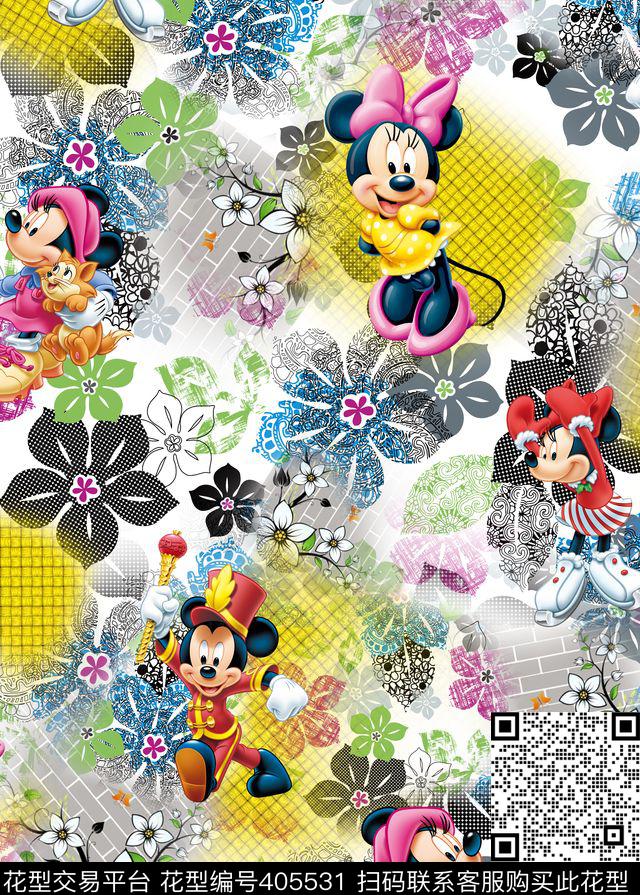 卡通动物数码印花华亿平台下载（图片编号: 405531） - 瓦栏（Walan）