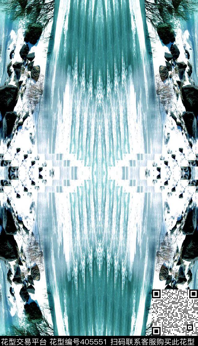 潮流复古抽象数码印花华亿平台下载（图片编号: 405551） - 瓦栏（Walan）