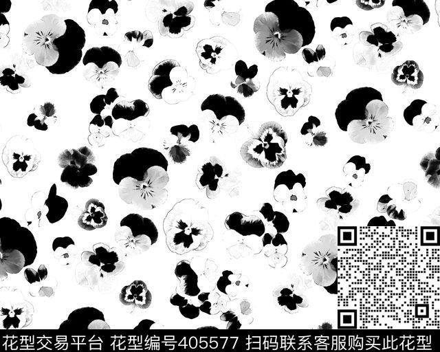 时尚水墨传统印花华亿平台下载（图片编号: 405577） - 瓦栏（Walan）