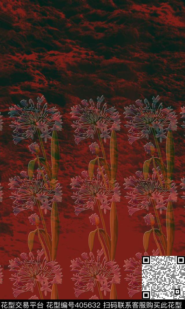 花写意热带+民族风传统印花华亿平台下载（图片编号: 405632） - 瓦栏（Walan）