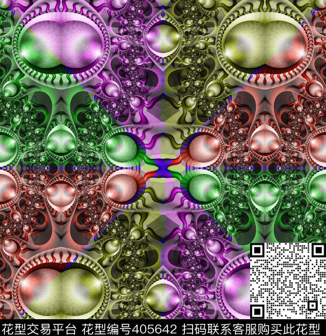 ornamentlightcolour数码印花华亿平台下载（图片编号: 405642） - 瓦栏（Walan）