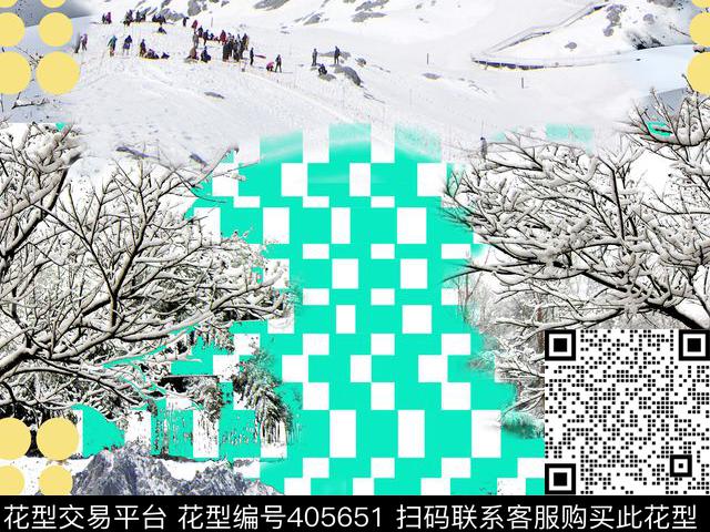 潮流抽象风景数码印花华亿平台下载（图片编号: 405651） - 瓦栏（Walan）