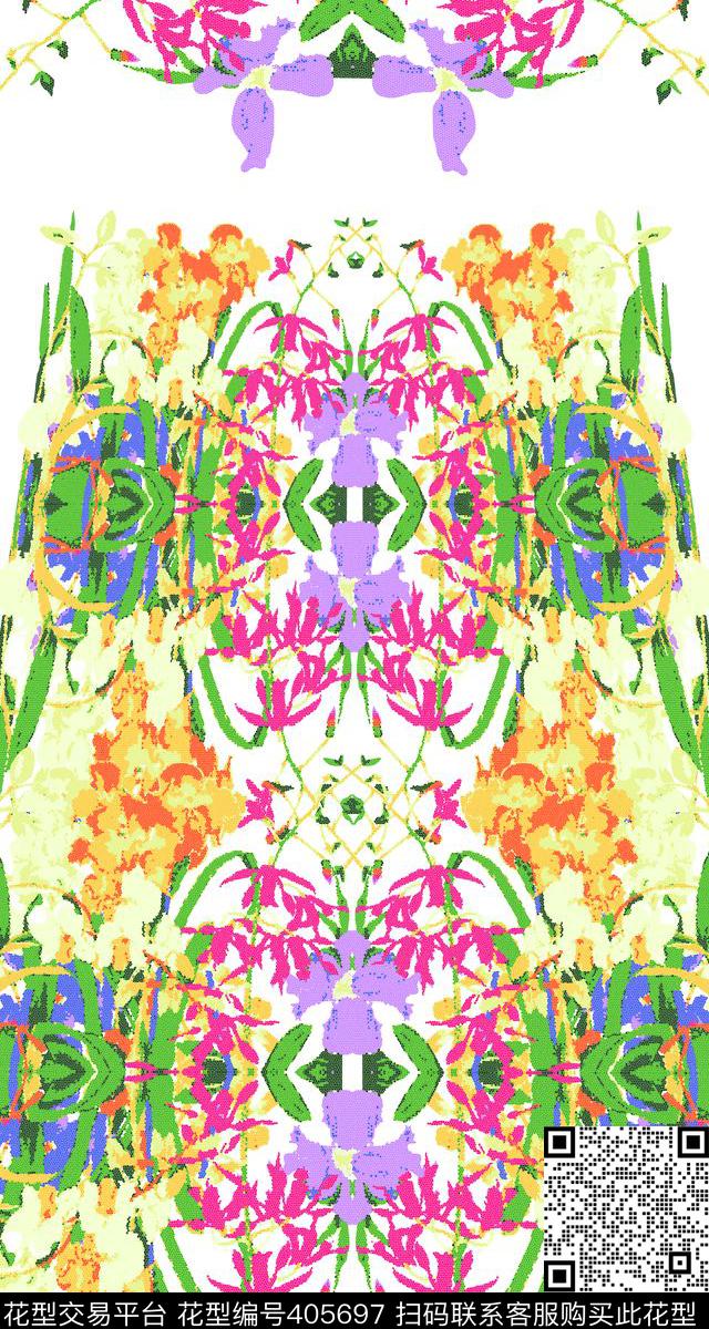 花卉时尚传统印花华亿平台下载（图片编号: 405697） - 瓦栏（Walan）