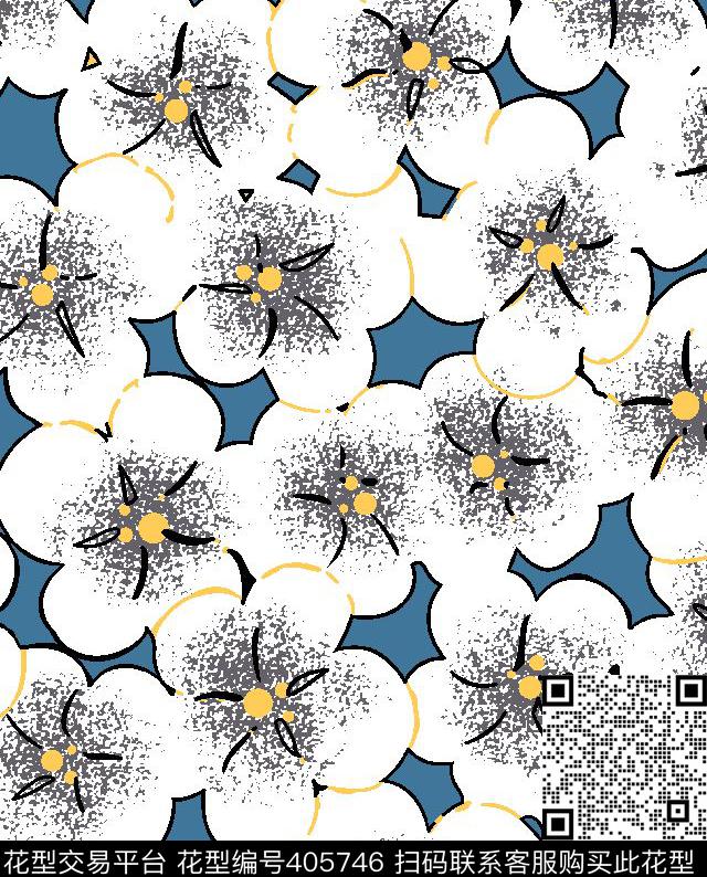花卉传统印花华亿平台下载（图片编号: 405746） - 瓦栏（Walan）