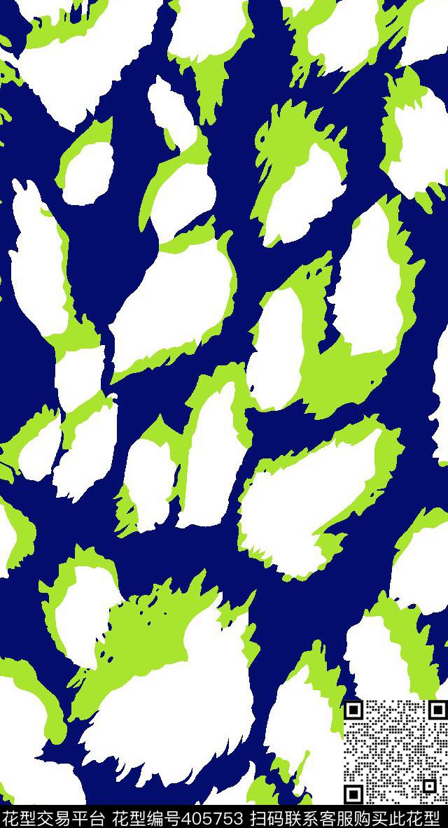 豹点壹人行抽象涂鸦风传统印花华亿平台下载（图片编号: 405753） - 瓦栏（Walan）