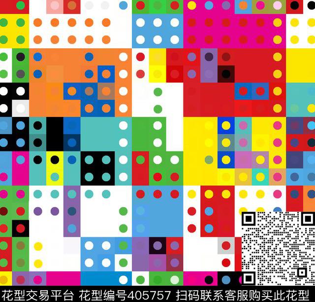 方格积木乐高传统印花华亿平台下载（图片编号: 405757） - 瓦栏（Walan）