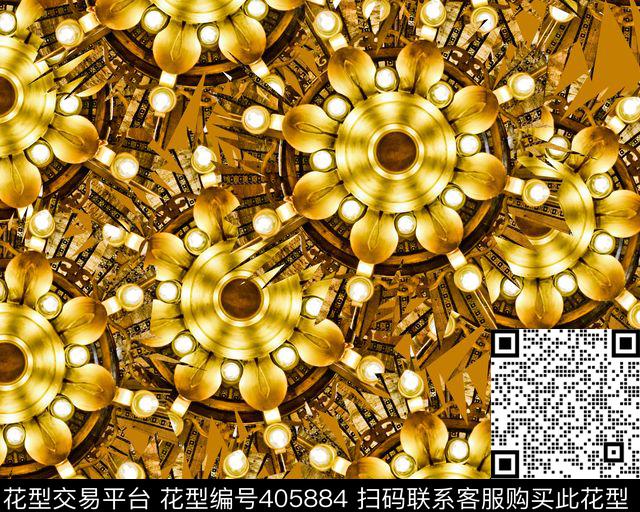 潮流抽象复古数码印花华亿平台下载（图片编号: 405884） - 瓦栏（Walan）