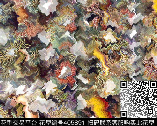 波浪潮流抽象数码印花华亿平台下载（图片编号: 405891） - 瓦栏（Walan）