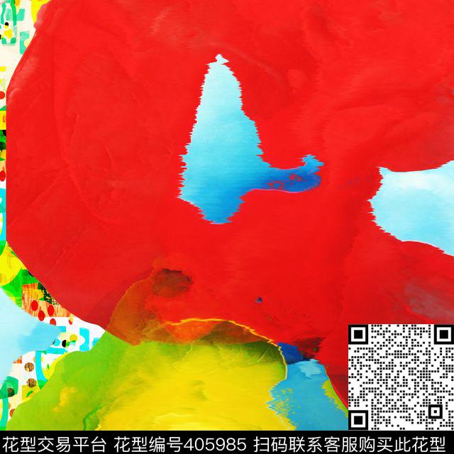 时尚抽象数码印花华亿平台下载（图片编号: 405985） - 瓦栏（Walan）