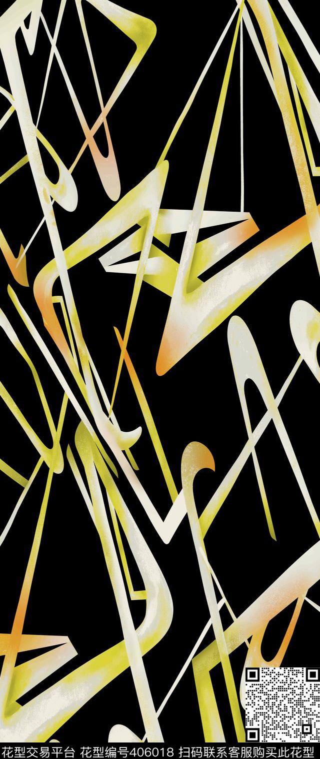 立体空间立体线条几何传统印花华亿平台下载（图片编号: 406018） - 瓦栏（Walan）