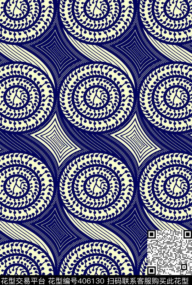 抽象几何单色几何传统印花华亿平台下载（图片编号: 406130） - 瓦栏（Walan）