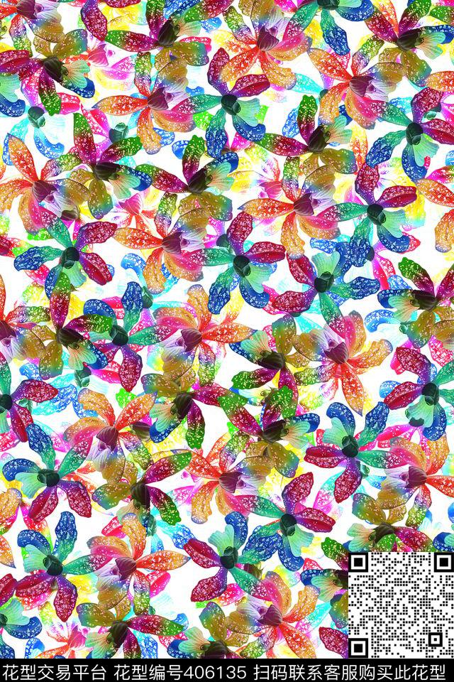 花卉数码印花华亿平台下载（图片编号: 406135） - 瓦栏（Walan）