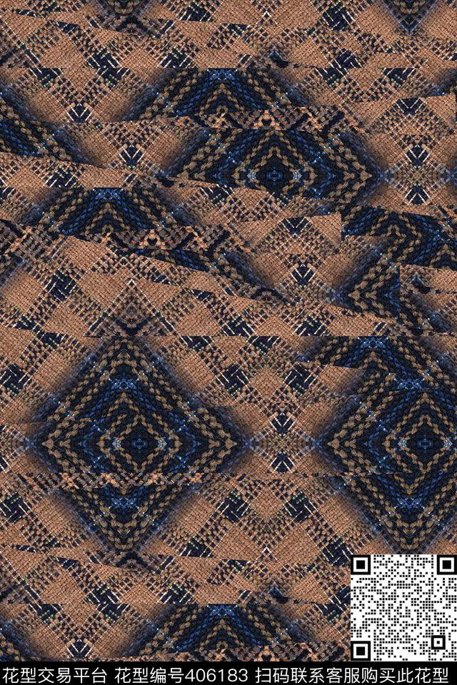 破碎布纹布纹数码印花华亿平台下载（图片编号: 406183） - 瓦栏（Walan）