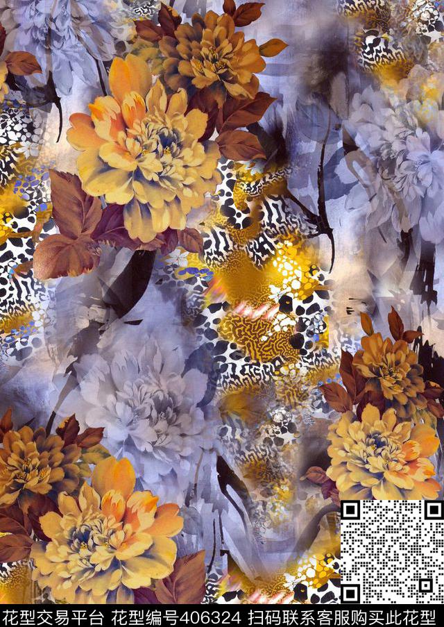 女装花卉数码数码印花华亿平台下载（图片编号: 406324） - 瓦栏（Walan）