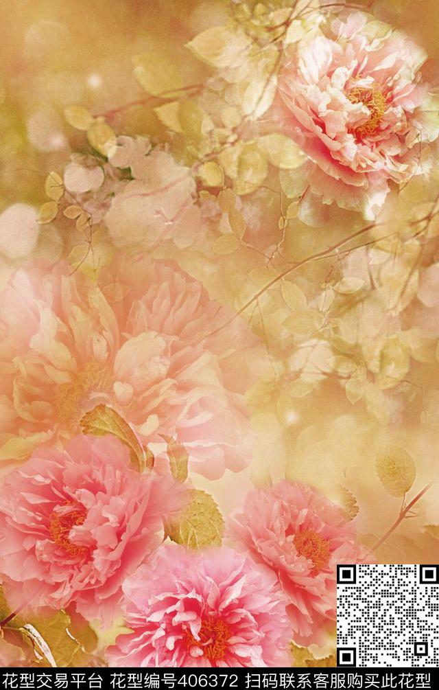 摄影风格花卉女装数码数码印花华亿平台下载（图片编号: 406372） - 瓦栏（Walan）