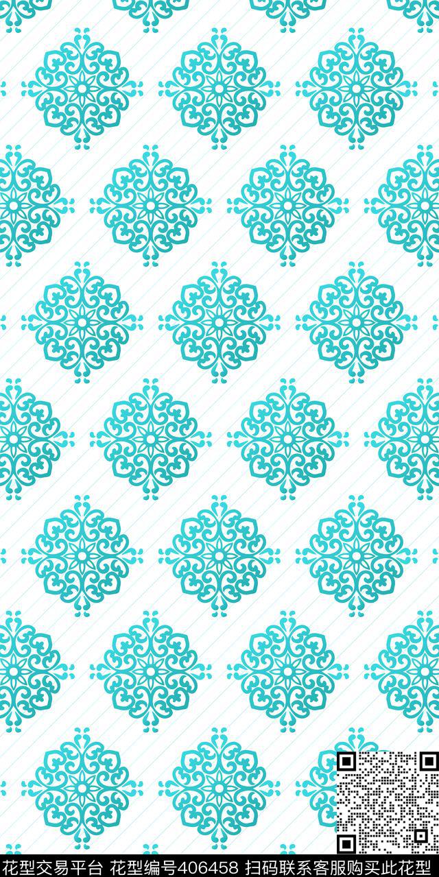 现代简约花纹传统印花华亿平台下载（图片编号: 406458） - 瓦栏（Walan）