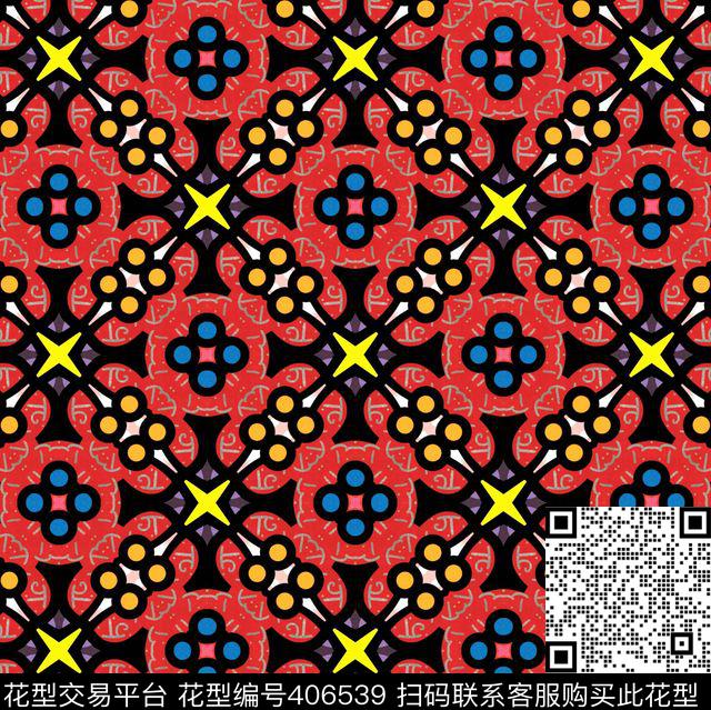 多变复古几何传统印花华亿平台下载（图片编号: 406539） - 瓦栏（Walan）