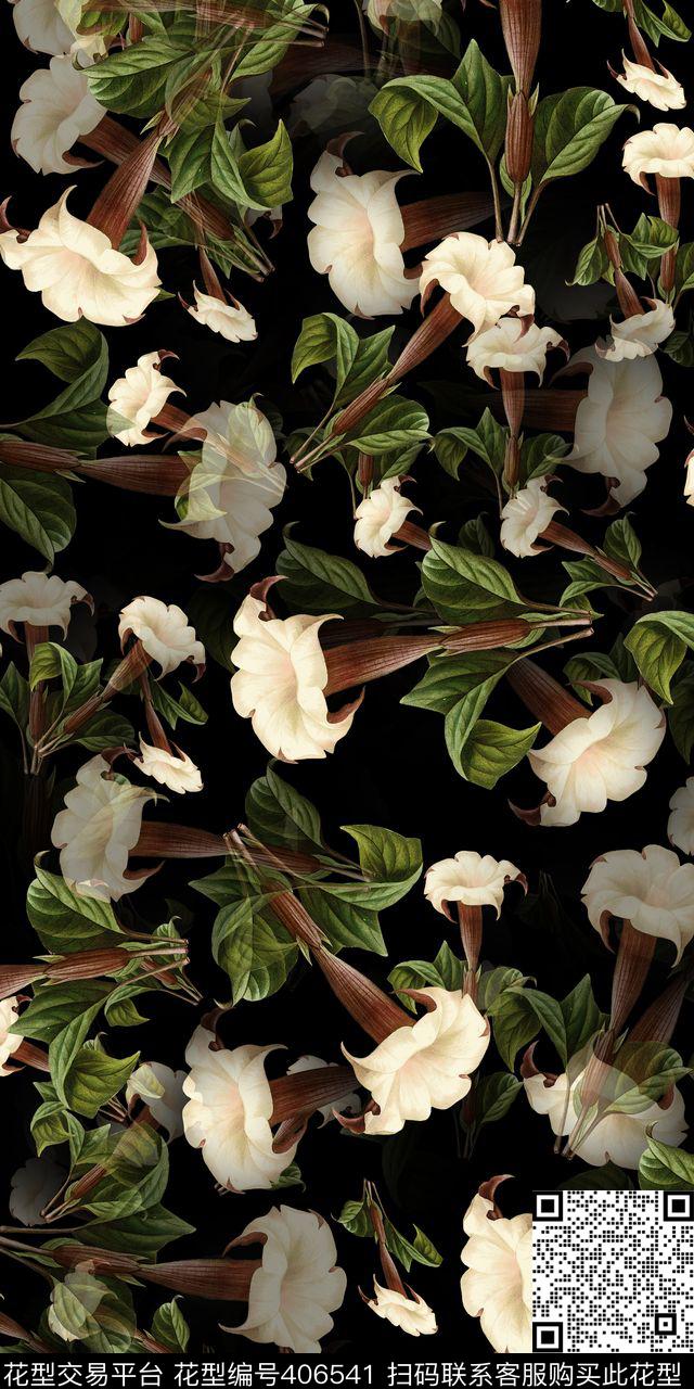 休闲花卉数码印花华亿平台下载（图片编号: 406541） - 瓦栏（Walan）