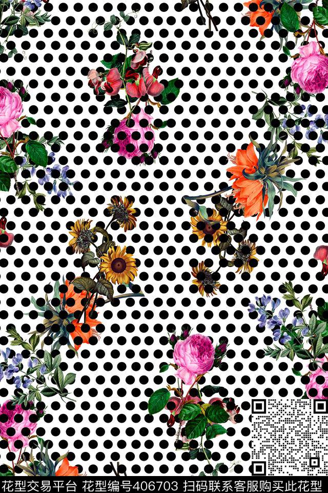 花卉数码印花华亿平台下载（图片编号: 406703） - 瓦栏（Walan）