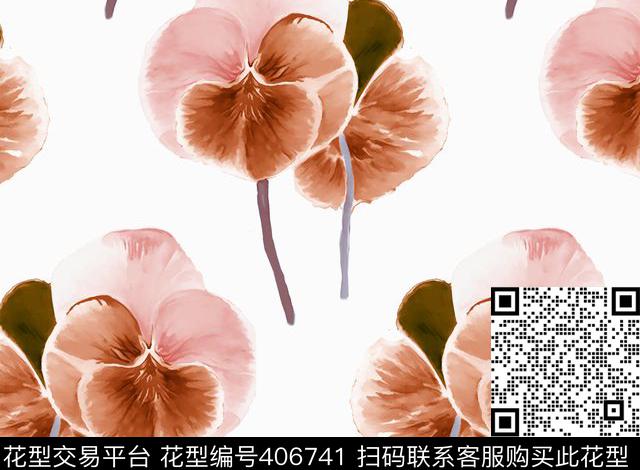 时尚花卉传统印花华亿平台下载（图片编号: 406741） - 瓦栏（Walan）