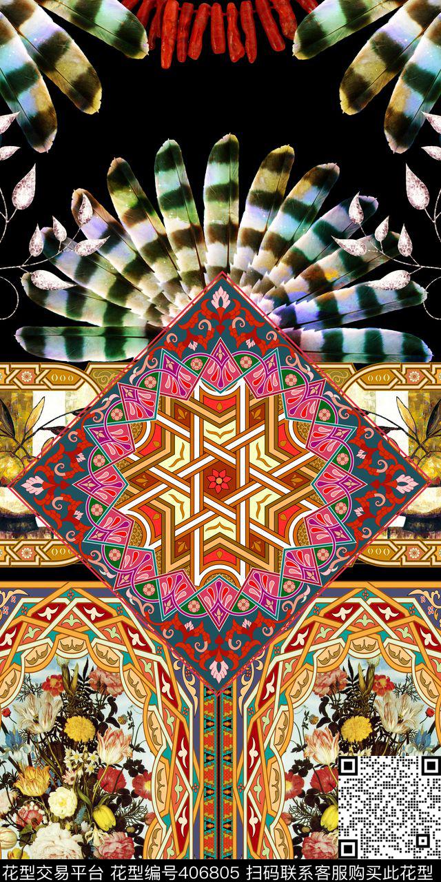 服装欧式油画数码印花华亿平台下载（图片编号: 406805） - 瓦栏（Walan）