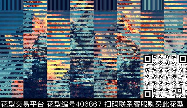高山格子山峰数码印花华亿平台下载（图片编号: 406867） - 瓦栏（Walan）