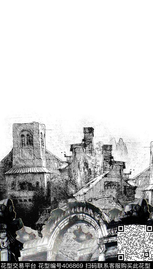 潮流抽象男装华亿平台数码印花华亿平台下载（图片编号: 406869） - 瓦栏（Walan）