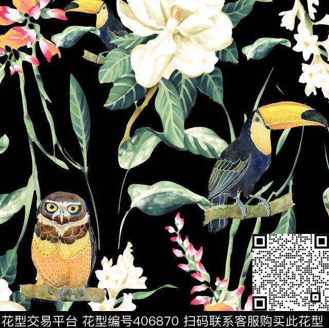 小清新手绘插画怀旧数码印花华亿平台下载（图片编号: 406870） - 瓦栏（Walan）