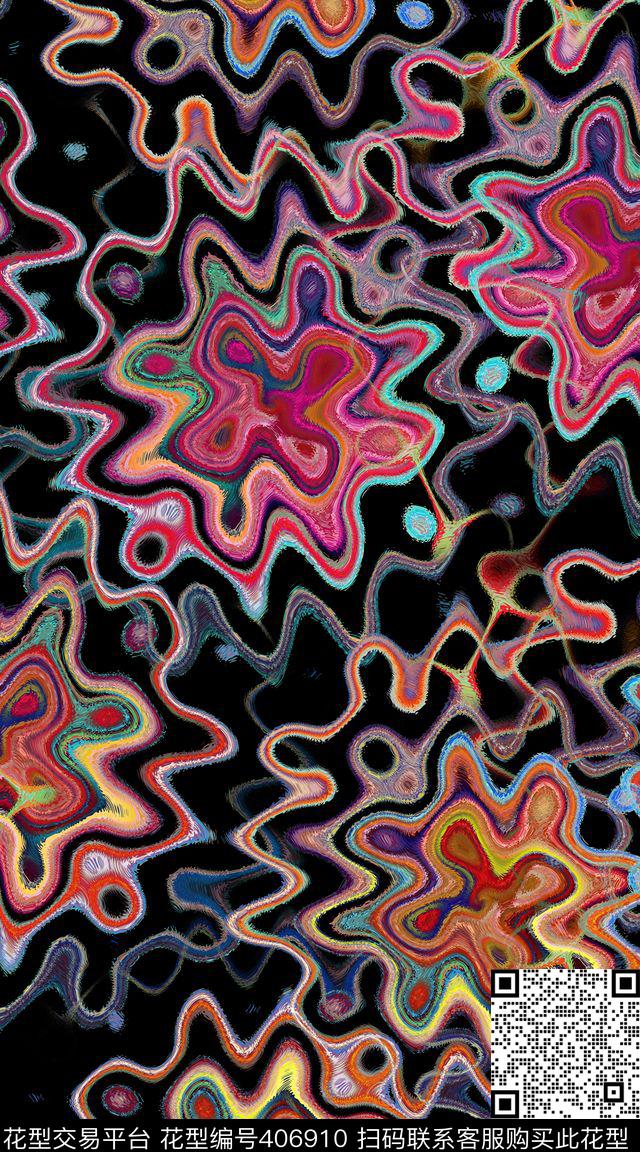 服装立体水纹数码印花华亿平台下载（图片编号: 406910） - 瓦栏（Walan）