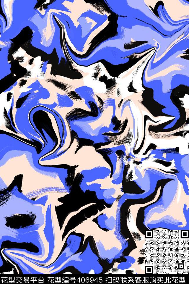 时尚优雅抽象色彩数码印花华亿平台下载（图片编号: 406945） - 瓦栏（Walan）