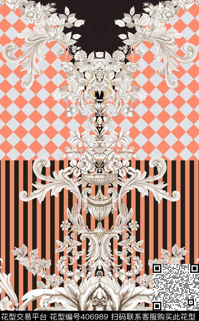 手绘欧洲装饰sunday_女装定位华亿平台数码印花华亿平台下载（图片编号: 406989） - 瓦栏（Walan）