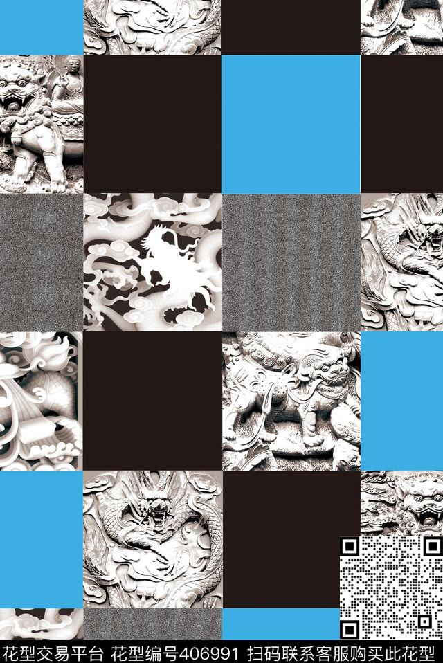 格格纹几何传统印花华亿平台下载（图片编号: 406991） - 瓦栏（Walan）